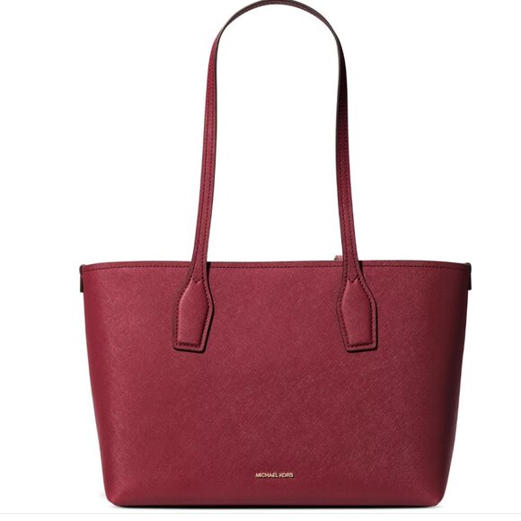Michael Kors Deep Red Charlie Tote With Small Zip Case NWT Handbag Beautiful - Picture 2 of 14